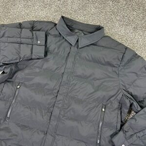 Tesla Black Full Zip Puffer Jacket Snap Collar Mens XXXL Workwear 3XL Pockets